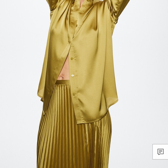 SATIN PLEATED SKIRT - Picture 3 of 11